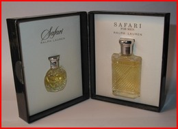 Ralph LAUREN :  Safari & Safari For Men : Eau De Parfum & Eau De Toilettes 4 Ml & 7 Ml, Coffret, Parfait état - Miniatures Hommes (avec Boite)