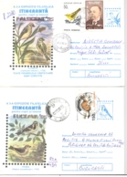 BIRDS, SPARROWS, COVER STATIONERY, ENTIER POSTAL, 4X, 1996, ROMANIA - Mussen