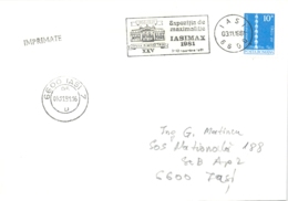 IASI ROMANIAN OPERA SPECIAL POSTMARK, ENDLESS COLUMN STAMP ON COVER, 1981, ROMANIA - Lettres & Documents