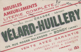 Vieux-Papiers - Buvards - Buvard Maison Vélard-Huillery Fabricant Meubles 124 Rue Salengro Bondy 93 - M