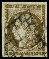 Oblit. N°1c 10c Bistre Verdâtre Foncé - TB - 1849-1850 Ceres