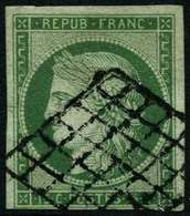 Oblit. N°2 15c Vert, Signé Brun - TB - 1849-1850 Ceres