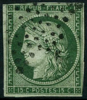 Oblit. N°2 15c Vert, Beau 2 ème Choix - B - 1849-1850 Ceres