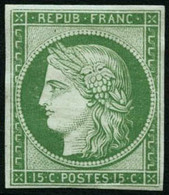 ** N°2e 15c Vert, Réimp - TB - 1849-1850 Ceres