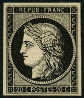 * N°3 20c Noir S/jaune - TB - 1849-1850 Ceres