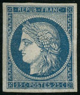 * N°4 25c Bleu, Signé Calves Et Brun - TB - 1849-1850 Cérès