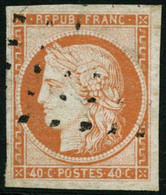 Oblit. N°5 40c Orange, Signé Brun - TB - 1849-1850 Ceres