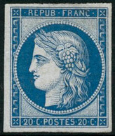 ** N°8F 20c Bleu Réimp - TB - 1849-1850 Cérès