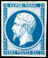 ** N°10c 25c Bleu, Réimp - TB - 1852 Louis-Napoleon