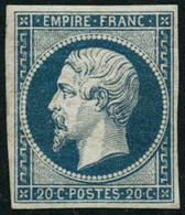 ** N°14A 20c Bleu, Type I - TB - 1853-1860 Napoleone III