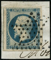 Oblit. N°15 25c Bleu, Grandes Marges - TB - 1853-1860 Napoleone III