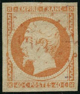 Oblit. N°16 40c Orange, Obl PC Rouge (le Havre) Signé Calves - TB - 1853-1860 Napoleone III