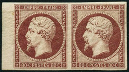 ** N°17Aa 80c Carmin, Paire Fraicheur Postale - TB - 1853-1860 Napoleone III