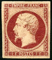 * N°18 1Fcarmin, Charnière Légère - TB - 1853-1860 Napoleone III