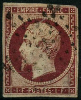 Oblit. N°18 1F Carmin, Beau 2ème Choix - B - 1853-1860 Napoleone III