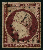 Oblit. N°18a 1F Carmin Foncé, Infime Pelurage - B - 1853-1860 Napoleon III