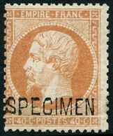 ** N°23d 40c Orange, Spécimen Signé Brun - TB - 1862 Napoléon III.