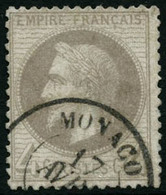 Oblit. N°27 4c Gris, Obl CàD Monaco - TB - 1863-1870 Napoléon III. Laure