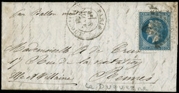 Lettre N°29 Ballon Monté "le Duquesne" Du 8 Janvier, Arrivé à Rennes - TB - 1863-1870 Napoléon III. Laure