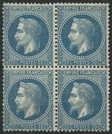 ** N°29B 20c Bleu, Bloc De 4 - TB - 1863-1870 Napoléon III. Laure