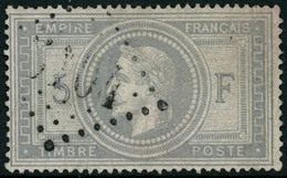 Oblit. N°33 5F Empire, Signé Brun  - TB - 1863-1870 Napoleon III Gelauwerd