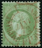 Oblit. N°35 5c Vert Pâle S/bleu, Obl CàD Rouge Des Imprimés - TB - 1863-1870 Napoleon III Gelauwerd