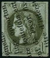 Oblit. N°39A 1c Olive R1 Obl Typo - TB - 1870 Ausgabe Bordeaux