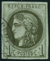 Oblit. N°39B 1c Olive R2 - TB - 1870 Emissione Di Bordeaux