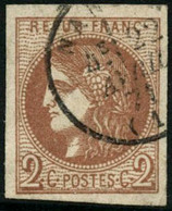 Oblit. N°40Bg 2c Chocolat R2, Pièce De Luxe - TB - 1870 Ausgabe Bordeaux