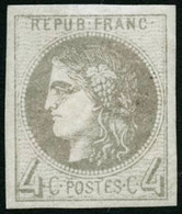 ** N°41B 4c Gris, R2 - TB - 1870 Uitgave Van Bordeaux