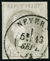 Oblit. N°41B 4c Gris, R2 - TB - 1870 Uitgave Van Bordeaux