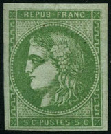 ** N°42B 5c Vert-jaune, R2 - TB - 1870 Ausgabe Bordeaux