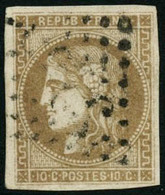 Oblit. N°43Bb 10c Bistre-verdâtre, R2 - TB - 1870 Uitgave Van Bordeaux