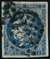 Oblit. N°46Ad 20c Outremer, Type III R1 - TB - 1870 Ausgabe Bordeaux