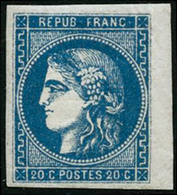 ** N°46B 20c Bleu, Type III R2, Pièce De Luxe - TB - 1870 Uitgave Van Bordeaux