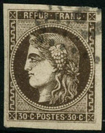 Oblit. N°47 30c Brun, Signé Brun - TB - 1870 Uitgave Van Bordeaux