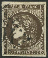 Oblit. N°47b 30c Brun-noir, Obl Càd - TB - 1870 Ausgabe Bordeaux