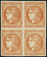 ** N°48 40c Orange, Bloc De 4 - TB - 1870 Ausgabe Bordeaux