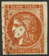 Oblit. N°48a 40c Orange Vif - TB - 1870 Ausgabe Bordeaux