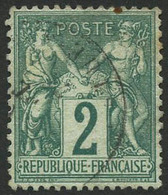 Oblit. N°62 2c Vert, Signé Brun - TB - 1876-1878 Sage (Typ I)