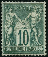 ** N°65 10c Vert, Signé JF Brun - TB - 1876-1878 Sage (Type I)