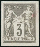 (*) N°87d 3c Gris, Régent Avec Teinte De Fond, Signé Brun - TB - 1876-1878 Sage (Typ I)