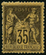 * N°93 35c Violet Noir S/jaune - TB - 1876-1878 Sage (Typ I)