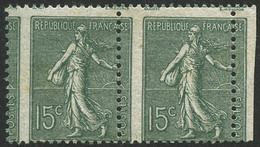 ** N°130 15c Vert-gris, Paire Superbe Piquage à Cheval - TB - Sonstige & Ohne Zuordnung