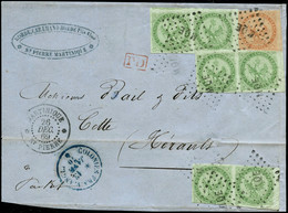 Lettre N°2 5c Vert, 2 Paires Et Une Bande De 3 Obl MQE Sur Devant De Lettre (St Pierre 26/12/69) Pour La France RARE - B - Andere & Zonder Classificatie