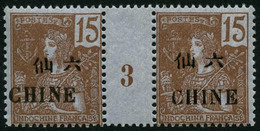 ** N°68 15c Brun S/azuré, Paire Mill 3 - TB - Sonstige & Ohne Zuordnung