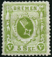 * N°15 5s Vert-jaune, Pli De Gomme - B - Brême