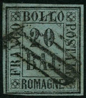 Oblit. N°9 20b Gris-vert, Infime Pelurage - B - Romagna