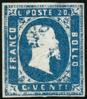 (*) N°2 20c Bleu, Signé Scheller - B - Sardinien
