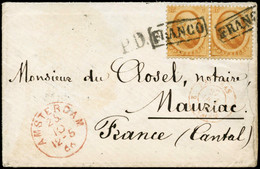 Lettre N°6 15c Orange X 2 S/lettre D'Amsterdam 12/5/66 Cachet D'arrivée Au Verso - TB - Altri & Non Classificati